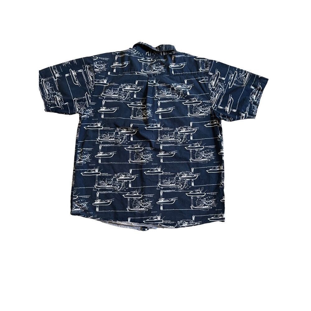 Island Blue San Marteen Fishing boat Hawaiian Shirt All Over Printed  size M